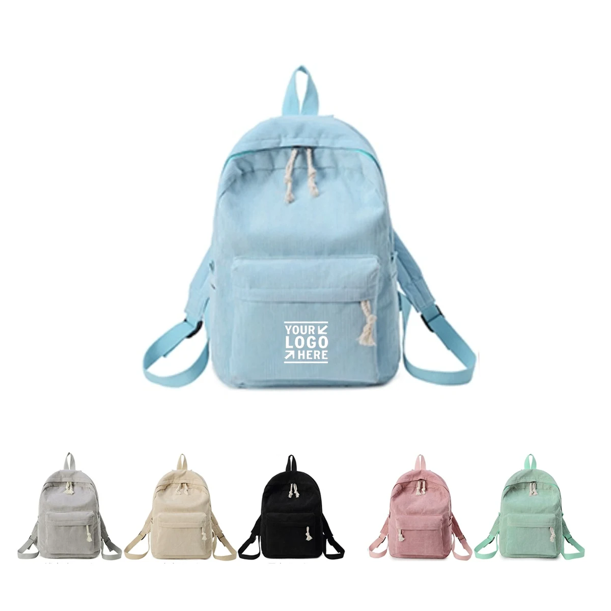 Teens Large School Corduroy Backpack 1