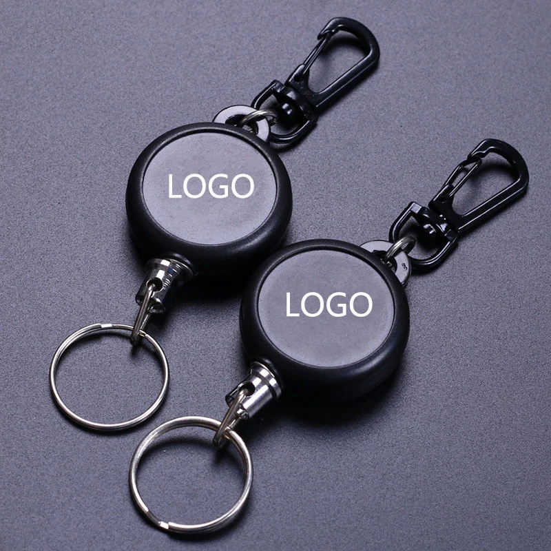 Wire Rope High Resilience Telescopic Keychain / Easy Pull Buckle 1