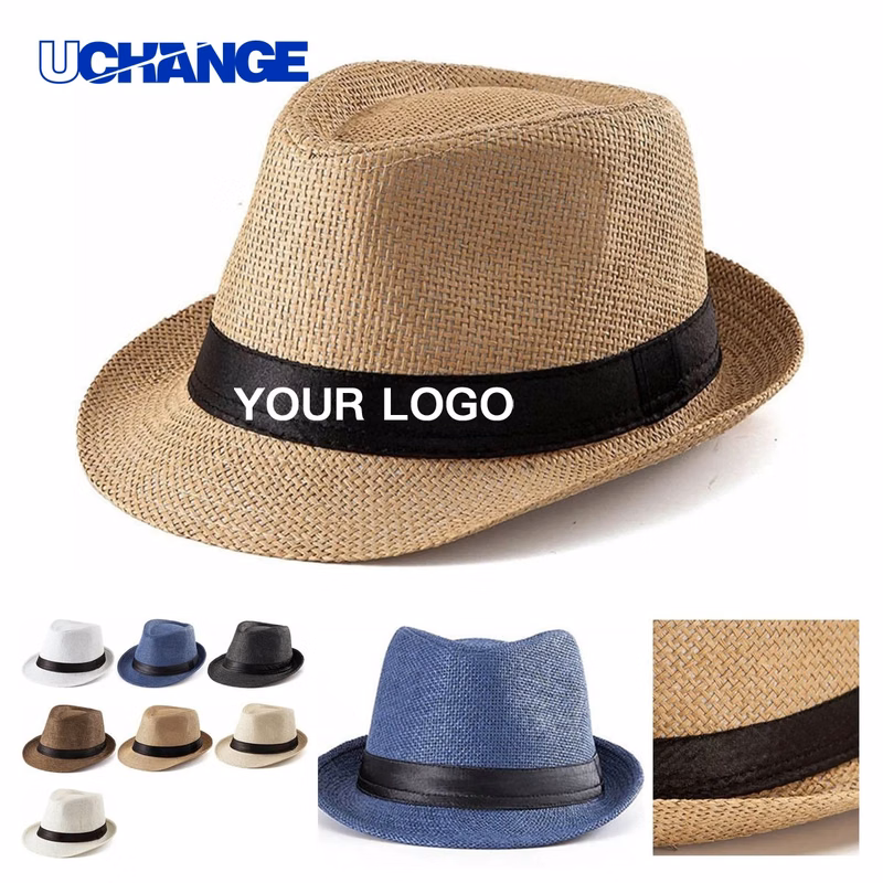 Papyrus Straw Beach Hat Headwear with UV Protection for Outdoor Use