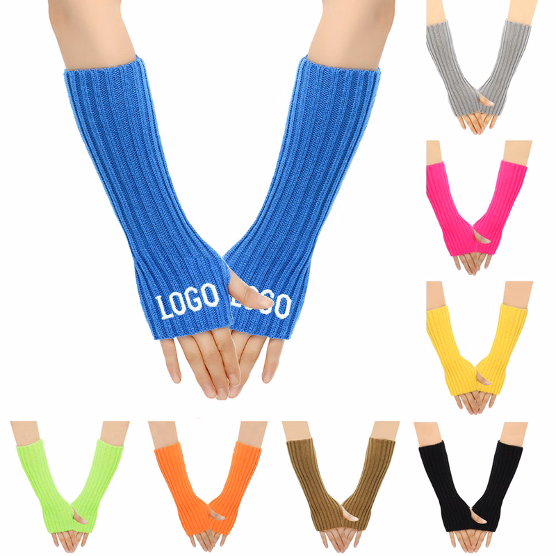 MOQ 300 pcs Acrylic Open-Finger Gloves,
