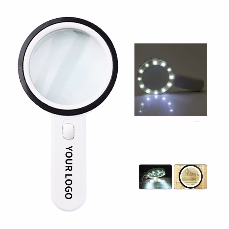Plastic Magnifier with 12 LEDs for Reading