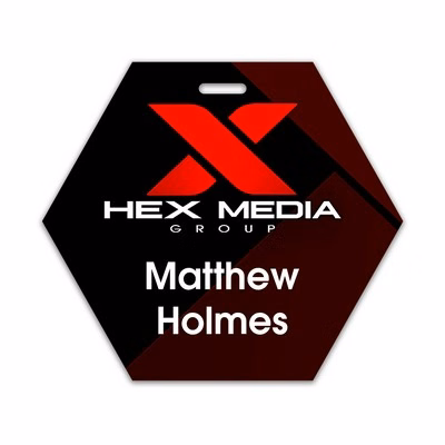 USA Made Laminated Paper Event Badge  20mil Budget-Friendly (3.75"x4.25") Hexagon