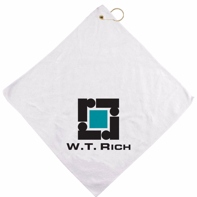 16" x 16" Microfiber White Golf Towel