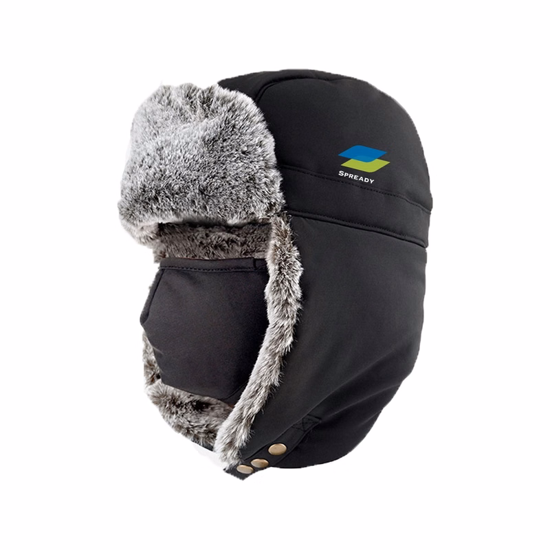 Warm Winter Trapper Hat With Mask Ear Flaps
