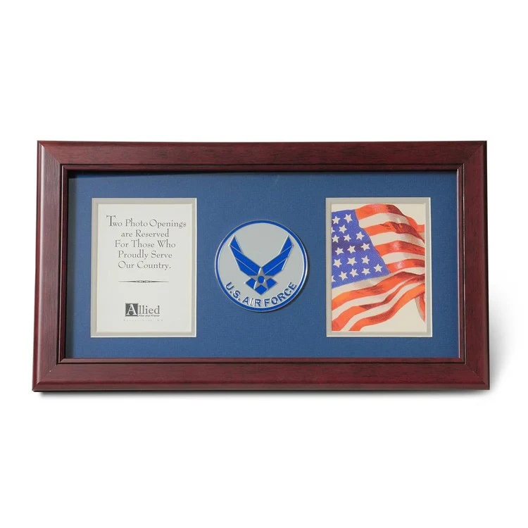 Aim High Air Force Medallion 4-Inch by 6-Inch Double Picture Frame 1