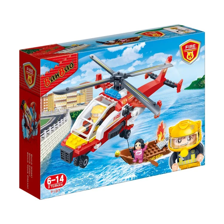 Rescue Chopper Building Block Sets - 122 Pieces 1