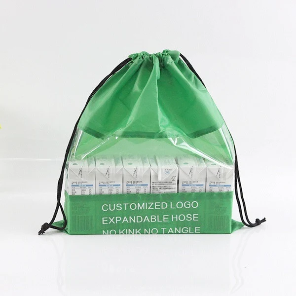 210D Drawstring Bags W/ PVC Window 1