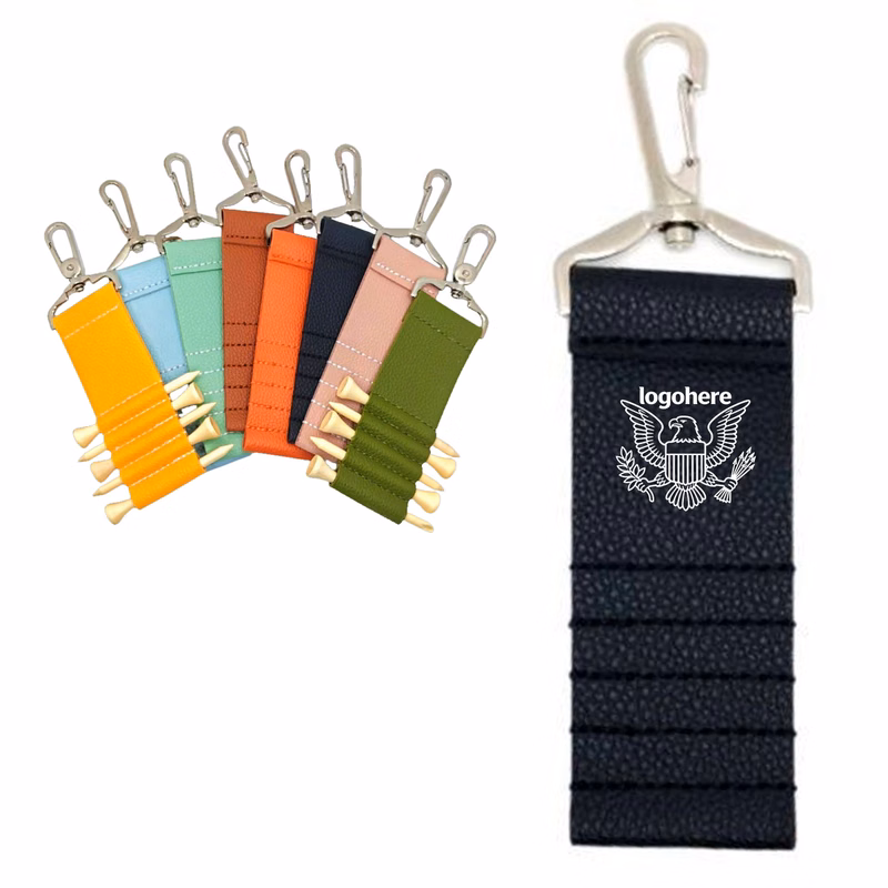 Leather Keychain with Tee Holder