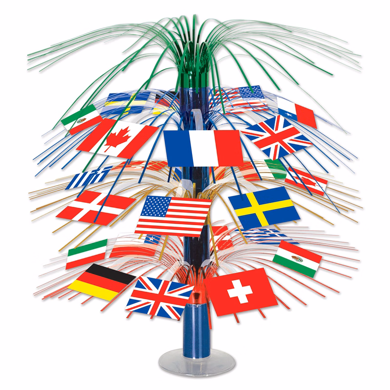 International Flag Cascade Centerpiece