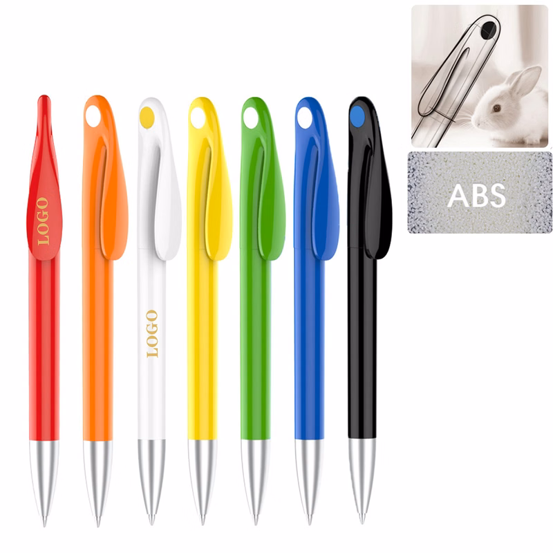 Plastic Black Ballpoint Spinning Bunny Pen