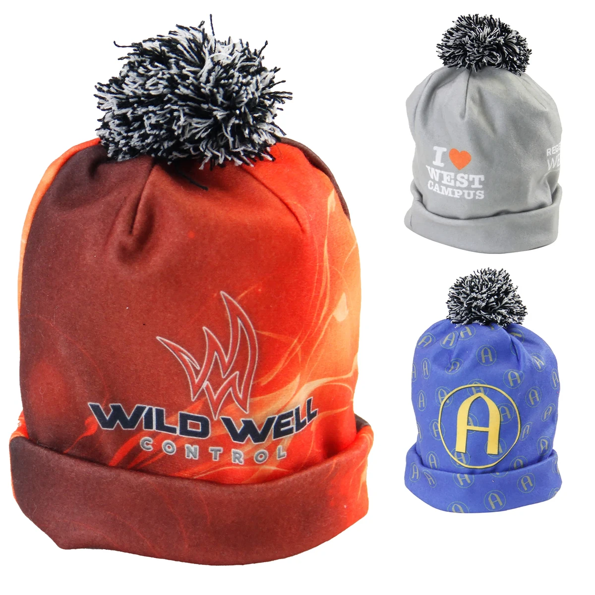 Full Color Pom Beanie 1