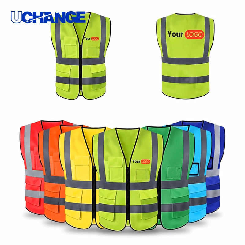 Reflective Safety Vest with Zipper Front Pockets