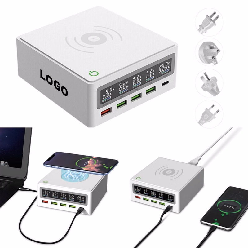 Multi-port USB Wireless Fast Charger Station