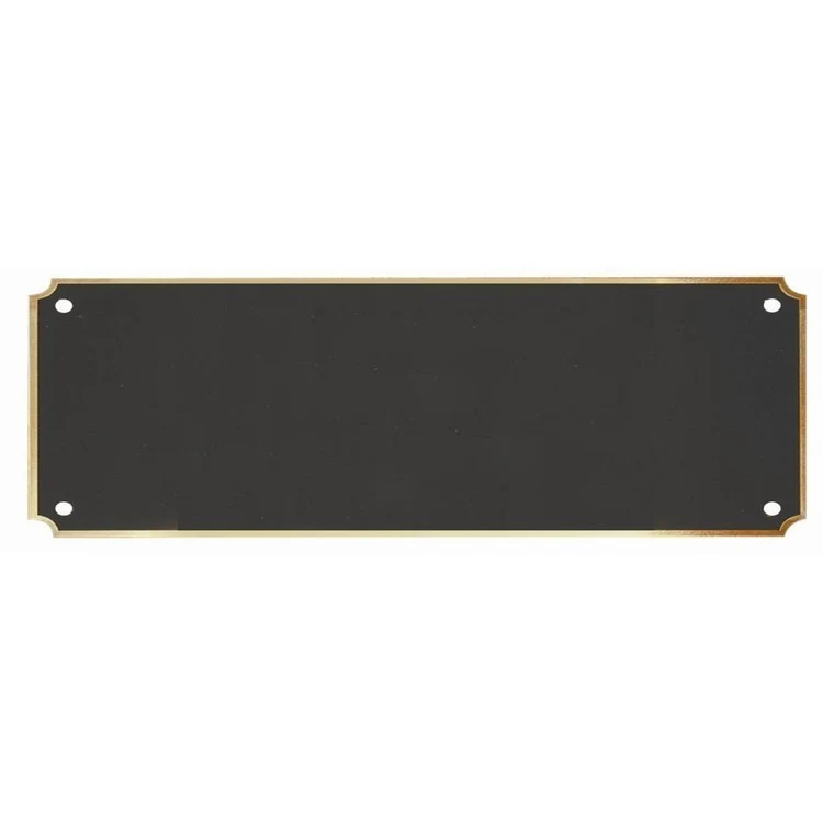 3-1/2" x 8-1/2" Blank Laserable Header Plate with Gold Border 1