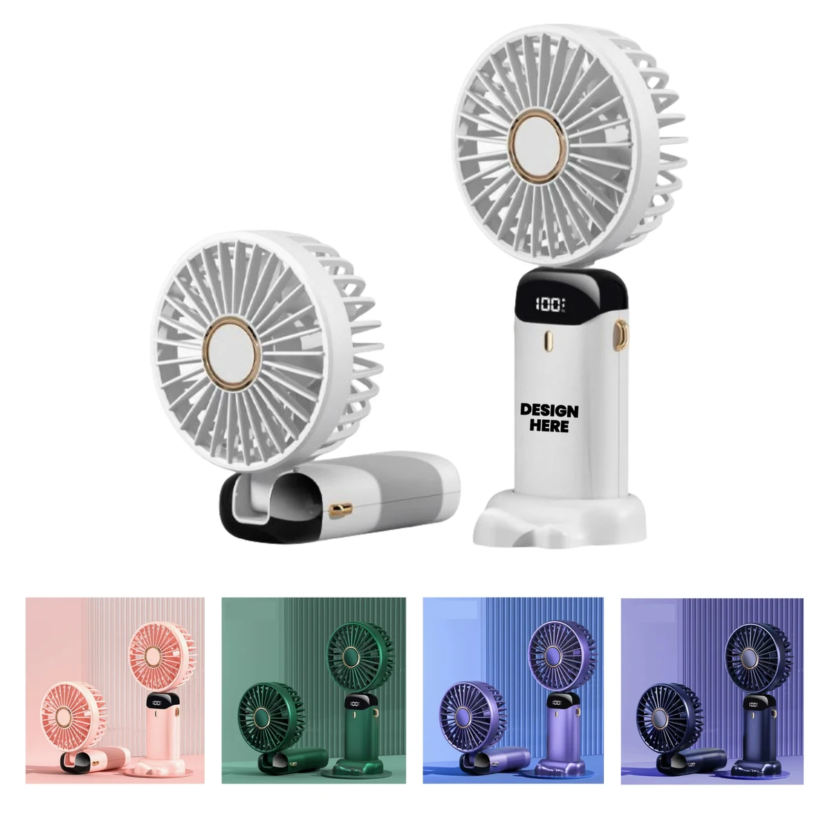 Handheld Hangable Mini Fan With Phone Holder 1
