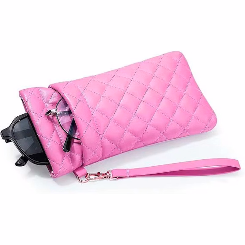 PU Sunglass Pouch with Double Storage Space & lanyard