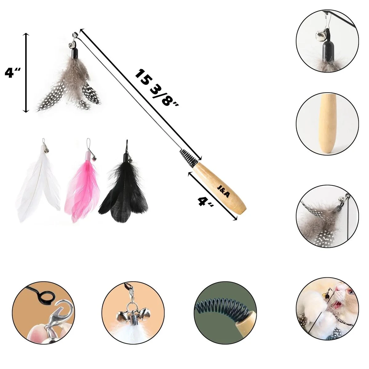 Wood Handle Cat Stick Toy for Pets 1