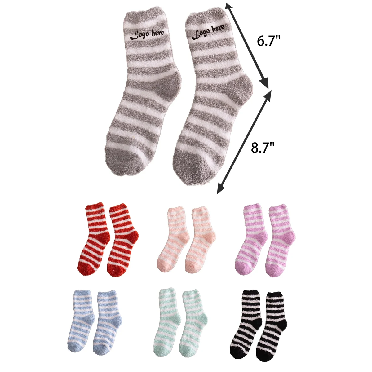 Striped Coral Fleece Warm Socks 1