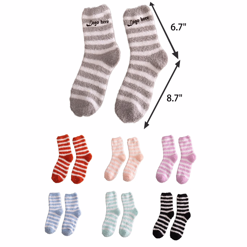 Striped Coral Fleece Warm Socks