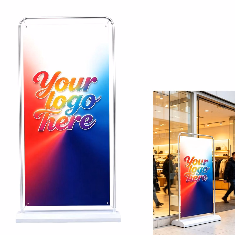 23.5x63in Iron Display Stand With PVC Banner