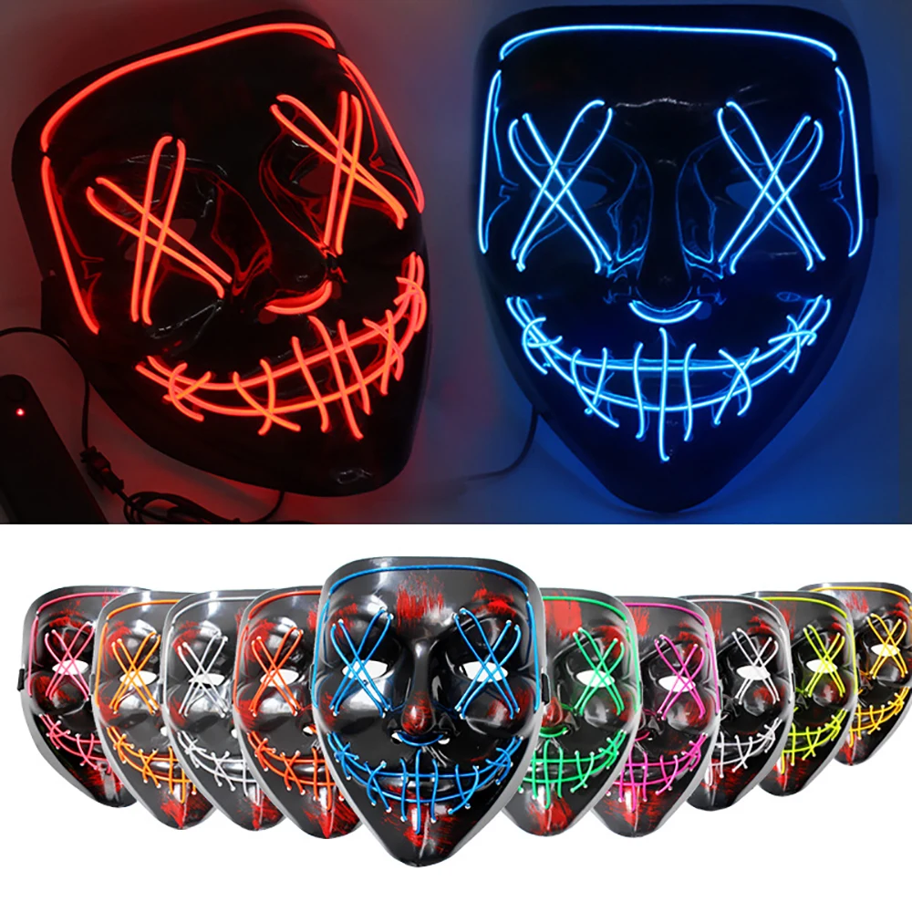 Halloween LED Luminous Ghost Face Mask 1