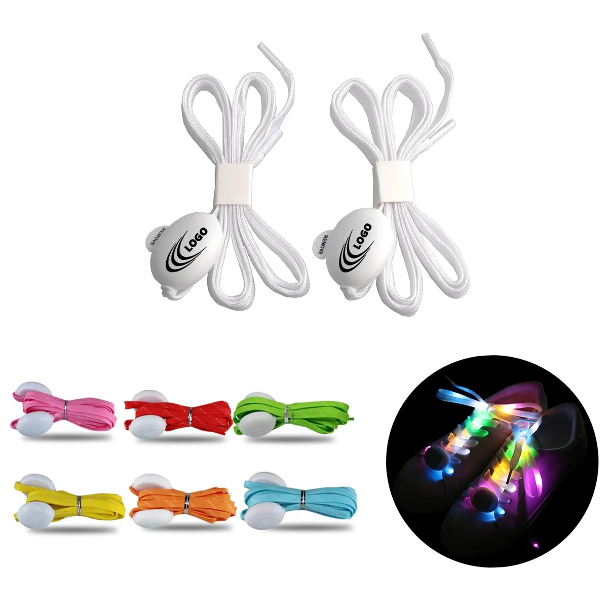 LED Multicolor Light-Up Shoelaces MOQ 50pairs 1
