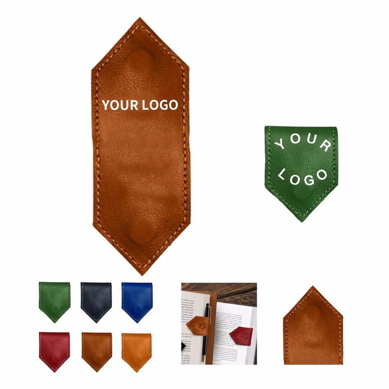 Slim Leather Bookmark for Study and Travel