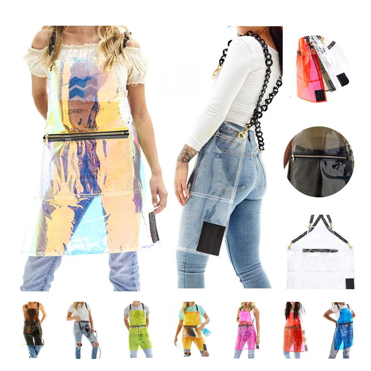 Transparent TPU Apron With Chain Straps 1