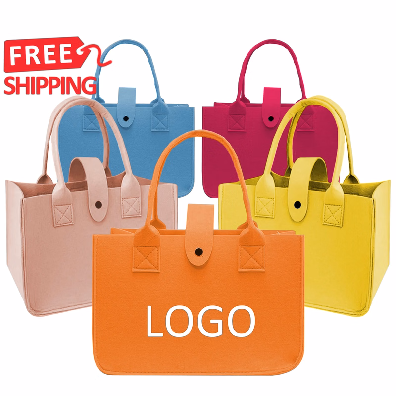 Large Felt Reusable Tote Bag