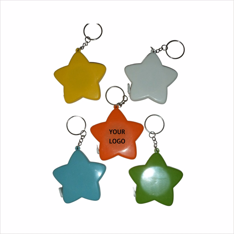 Star Shape Retractable Tape Measure Keychain 59" Tape