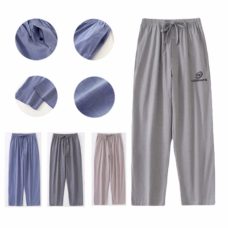 Mens Pajama Pants 100% Cotton Sleep Lounge Pants