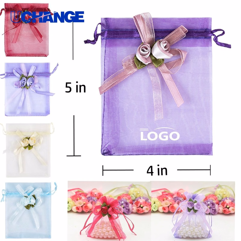 Sheer Mesh Drawstring Favor Bags