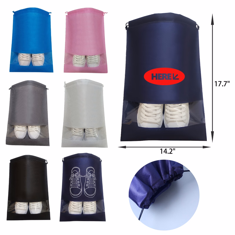 Durable Portable Drawstring Non Woven Shoe Bag