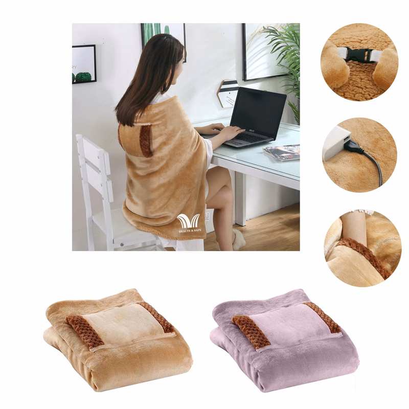 Sherpa Berber Fleece Electric Blanket Heated Poncho Wrap