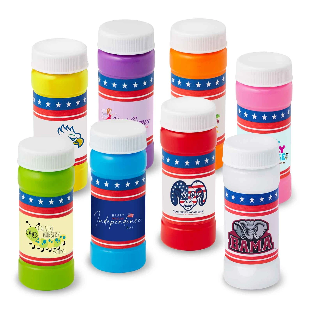 2 oz. Patriotic Bubbles with Full-Color Digital Label 1