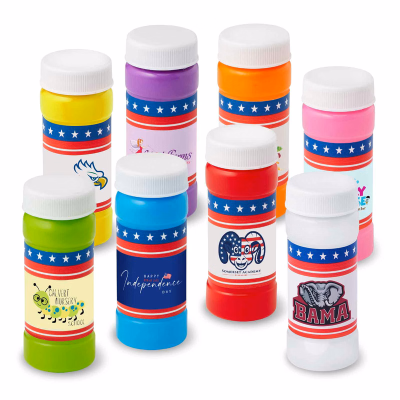 2 oz. Patriotic Bubbles with Full-Color Digital Label
