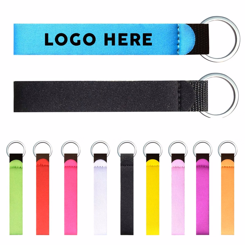 Custom Logo Neoprene Wristlet Keychain