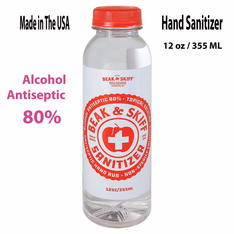 12 oz. Liquid Hand Sanitizer 80% Alcohol Antiseptic Made in USA