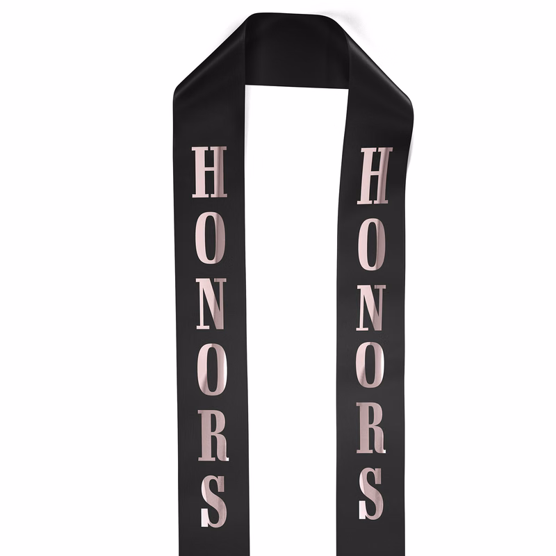 4" Badge Satin Stole - 60" Long - Brilliance