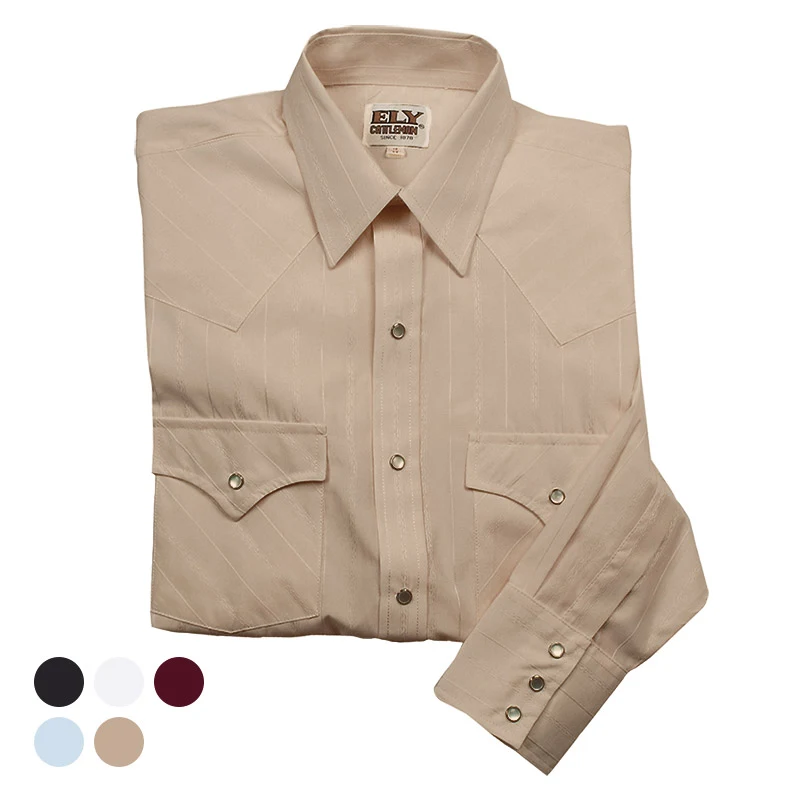 Long Sleeve Tone-on-Tone Western Wear Shirt 1