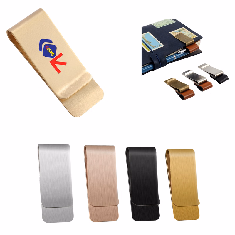 Brushed Metal Cash Card Money Clip