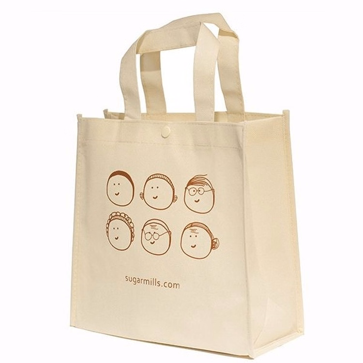 Shopping Non-Woven Custom Tote Bag with Snap Fastener