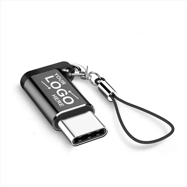Custom Metal Android to Type-C USB Adapter Keychain — Mobile Charging Converter 1