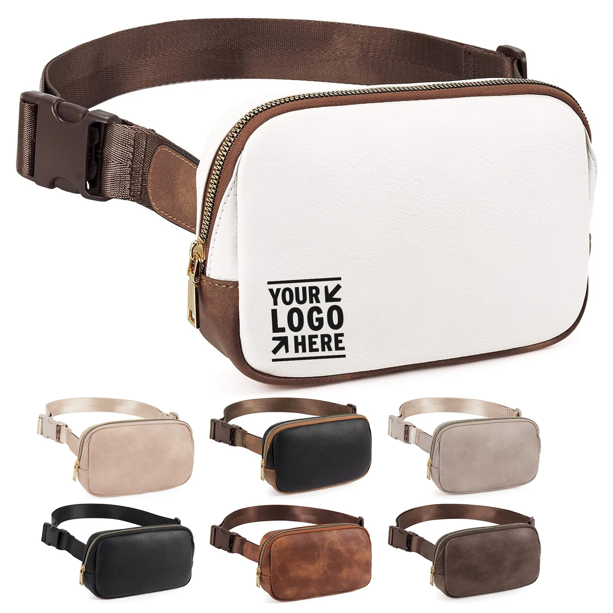 Women Trendy Fanny Pack Crossbody Belt PU Leather Waist Bag With Adjustable Strap 1