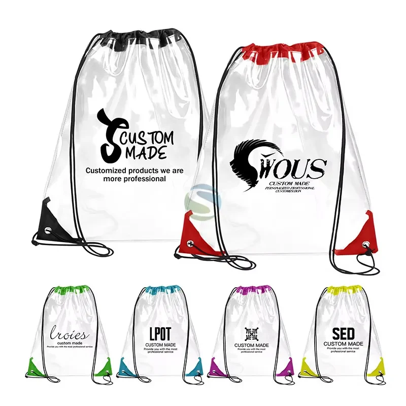 PVC drawstring bag waterproof transparent portable travel 1