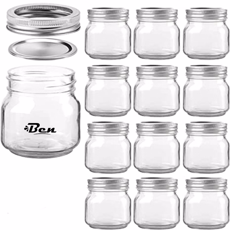 Clear 8Oz Glass Jars With Lids