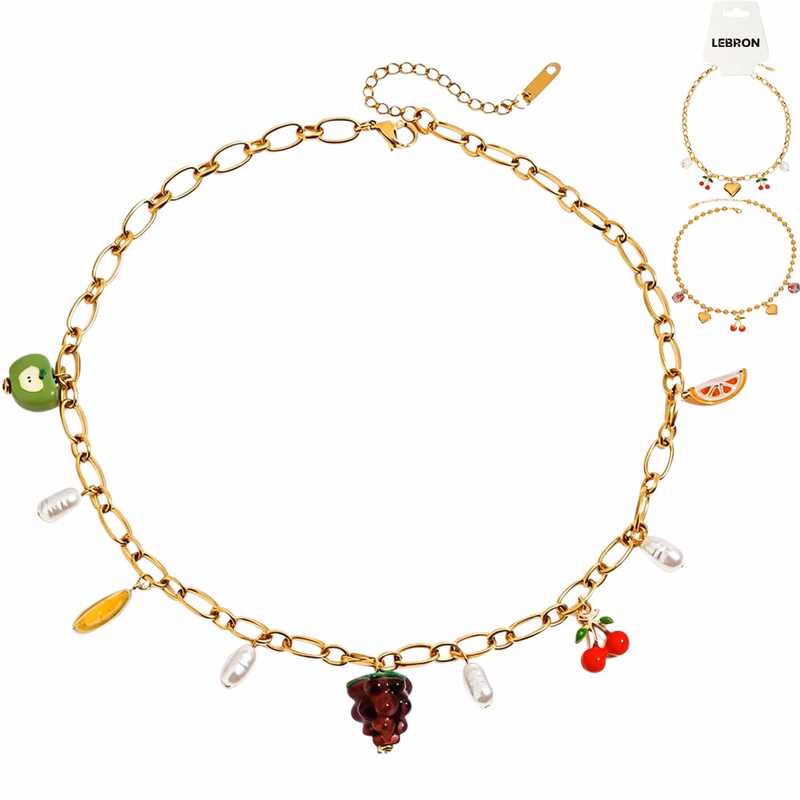Stainless Steel Fruit Pendant Necklace