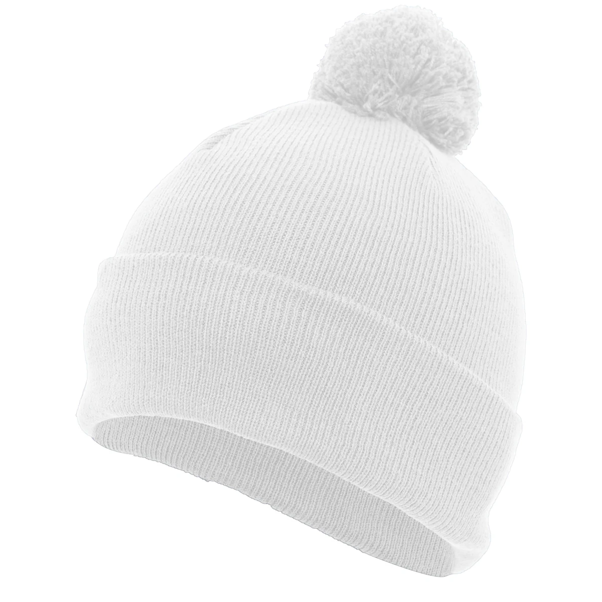 Knit Fold Over Pom-Pom Beanie 1