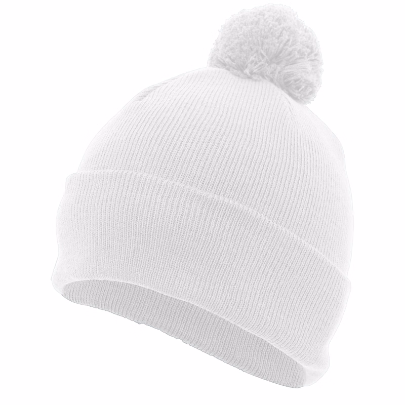Knit Fold Over Pom-Pom Beanie