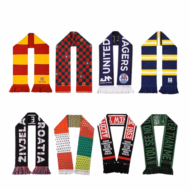 Full Color Print Knitted Fan Scarf